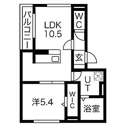 LESENSFAMIIAUXmSUMINO 1LDKの間取図画像