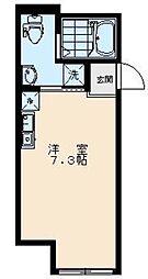 トリアス・アクシス府中本町 ワンルームの間取図画像