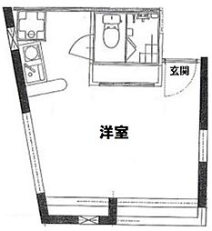 グリフィンドール中野 1階ワンルームの間取り