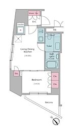 レジディア文京小石川2 1LDKの間取図画像