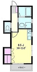 ラヴィール南品川 2階ワンルームの間取り