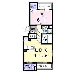 CREVANCE亀戸NORTH 1階1LDKの間取り
