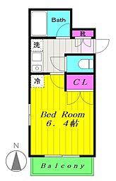 フォーラム登戸 1Kの間取図画像