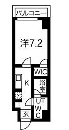 プレール・ドゥーク菊川 6階1Kの間取り