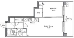 レジディア祐天寺 1LDKの間取図画像