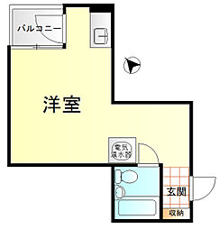 赤坂キャステール 6階ワンルームの間取り