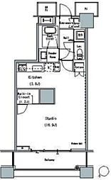 ザ・東京タワーズミッドタワー 12階1Kの間取り