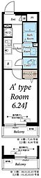 ヴィラ川口元郷 1階1Kの間取り