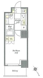 プライムメゾン板橋 8階1Kの間取り