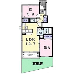 ネオプロヴィデンス 2LDKの間取図画像