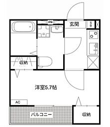 ＭＱｕａｒｔｏ新座II 1階1Kの間取り