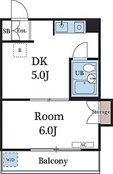 シャロン西川口 1DKの間取図画像
