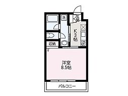 ラシュレ 1Kの間取図画像