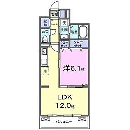 ラフテル 3階1LDKの間取り