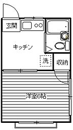 ハイツＡＬＢＡ 2階1Kの間取り
