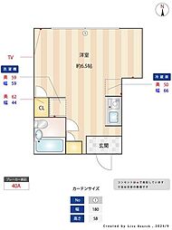ヴィラ下北沢-C ワンルームの間取図画像