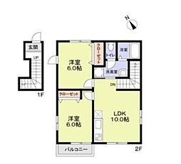 CasaBianca 2LDKの間取図画像