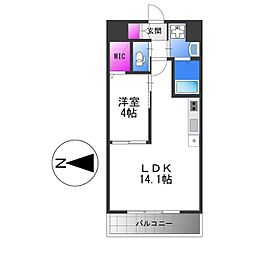 プレジオ永和ASIAN 1LDKの間取図画像