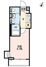 大和市中央林間5丁目アパート 1Kの間取図画像