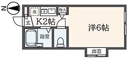 エクセレント調布 1Kの間取図画像