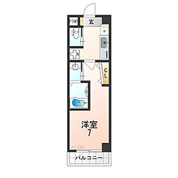 阪急神戸本線 武庫之荘駅 徒歩10分の賃貸アパート 2階1Kの間取り