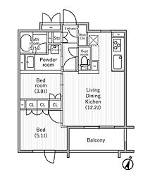 nido SAKURAGAOKA 1階2LDKの間取り