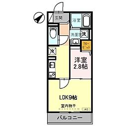 タウンコート上木崎 1LDKの間取図画像
