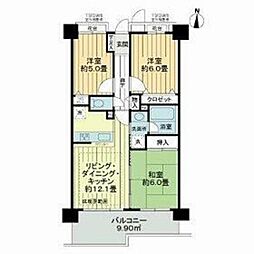 ライオンズマンション十条台 4階3LDKの間取り