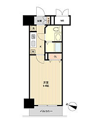 仙台市営南北線 北四番丁駅 徒歩3分の賃貸マンション 8階1Kの間取り