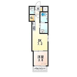 yumaison west 1DKの間取図画像