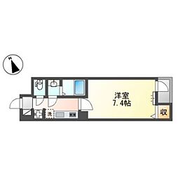 シルクネス 2階1Kの間取り
