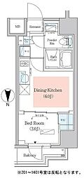Urbanex深川木場 1DKの間取図画像