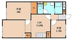 ブオナスタンザ幕張本郷 1階2LDKの間取り