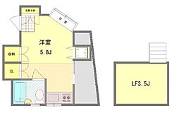 ドーチェスター中野 2階ワンルームの間取り