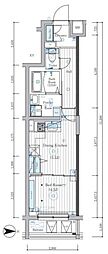 大田区矢口2丁目マンション 1DKの間取図画像