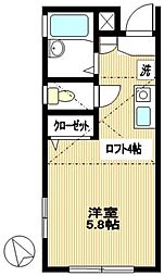 パル原田 1階1Kの間取り