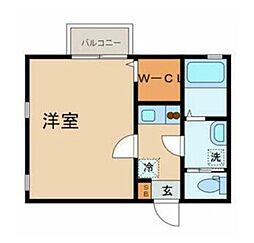 スプレモ・Ｋ 1階1Kの間取り