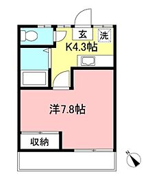 多摩都市モノレール 大塚・帝京大学駅 徒歩5分の賃貸アパート 1階1Kの間取り