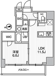 エスレジデンス新御徒町キアロ 1LDKの間取図画像