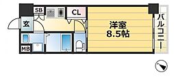 JR東海道・山陽本線 兵庫駅 徒歩3分の賃貸マンション 6階1Kの間取り