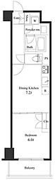 プライマル小石川 1DKの間取図画像