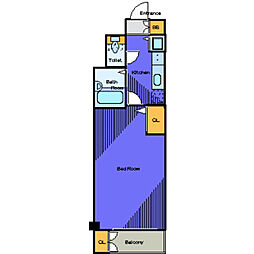 JR山手線 五反田駅 徒歩2分の賃貸マンション 3階1Kの間取り