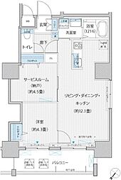 グランデュール富士 10階1SLDKの間取り