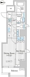 グレイスリヴィエール東京八丁堀 1DKの間取図画像
