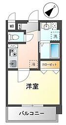 京王線 多磨霊園駅 徒歩8分の賃貸マンション 2階1Kの間取り