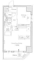 ワンルーフレジデンス新御徒町 6階1LDKの間取り