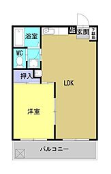 アスカビル 1LDKの間取図画像