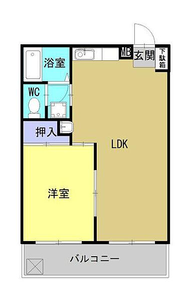 アスカビル 403｜鹿児島県鹿児島市樋之口町(賃貸マンション1LDK・4階・43.32㎡)の写真 その2