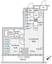 セリオ落合東中野 1LDKの間取図画像