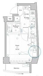 シーフォルム戸越公園 2階1Kの間取り